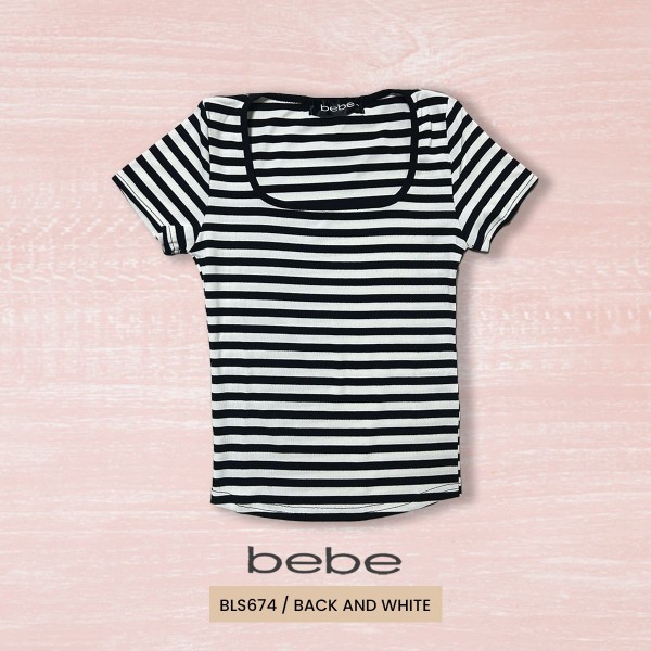 BLUSA MODA BEBE BLS674 NEGRO/LINEAS