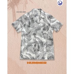 CAMISA MC HUMMER  / BLANCO/HOJAS NEGRO