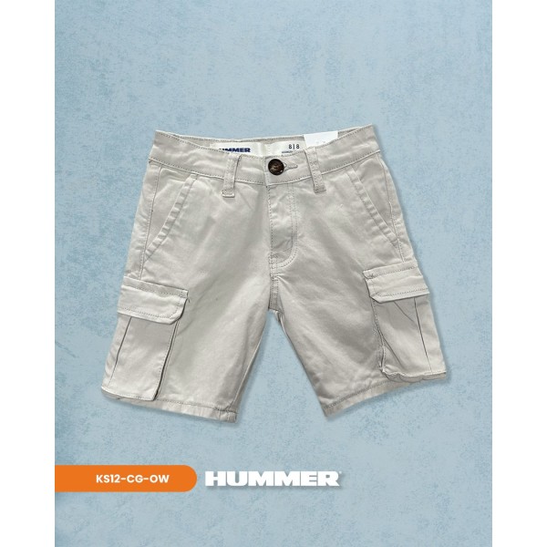 BERMUDA GABARDINA CARGO JUVENIL HUMMER / BLANCO