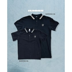 PLAYERA POLO HUMMER L H251002-34 NEGRO