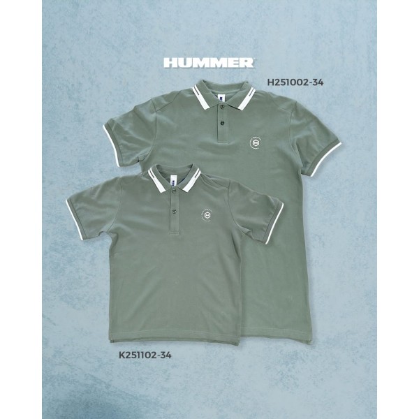 PLAYERA POLO HUMMER L H251002-34 VERDE OLIVO
