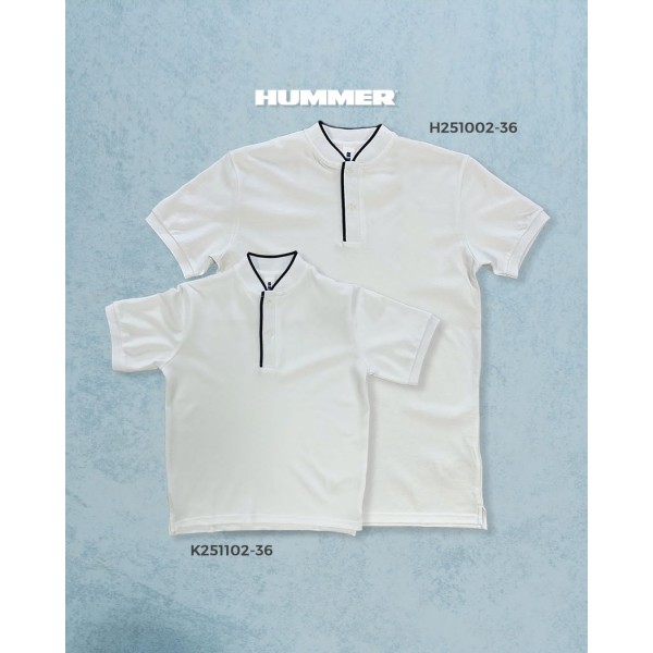 PLAYERA POLO HENLEY HUMMER XL H251002-36 BLANCO