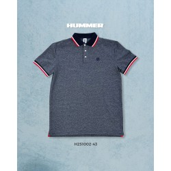 PLAYERA POLO HUMMER H251002-43 GRIS HEATHER