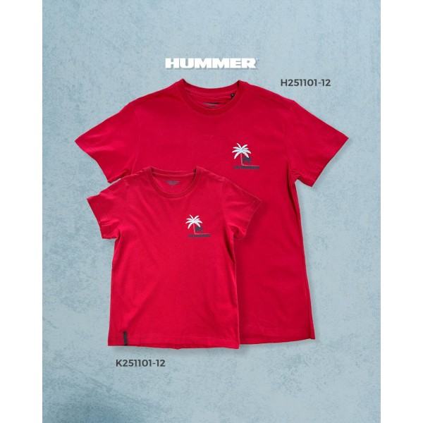 PLAYERA MODA HUMMER H251001-12 ROJO/PALMERA