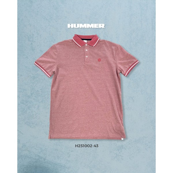 PLAYERA POLO HUMMER H251002-43 ROJO HEATHER