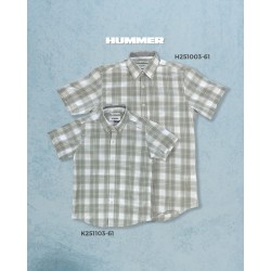 CAMISA MC HUMMER H251003-61 VERDE OLIVO CUADROS