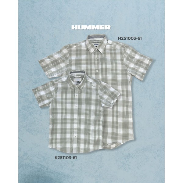 CAMISA MC HUMMER H251003-61 VERDE OLIVO CUADROS