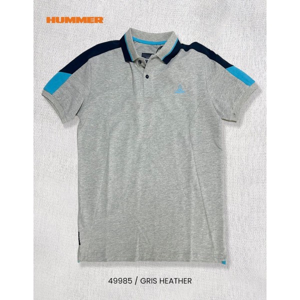 PLAYERA POLO HUMMER 245 GRIS HEATHER LIGTH