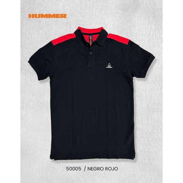 PLAYERA POLO HUMMER 241 NEGRO / ROJO