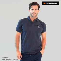 PLAYERA POLO HUMMER 241 AZUL MARINO / BLANCO