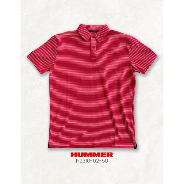 PLAYERA POLO HUMMER H231002-50 / ROJO LINEAS