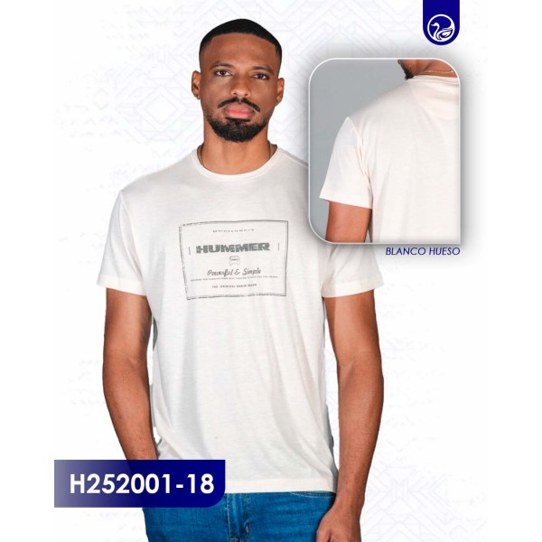 Playera Moda Hummer H252001-18 / Blanco hueso