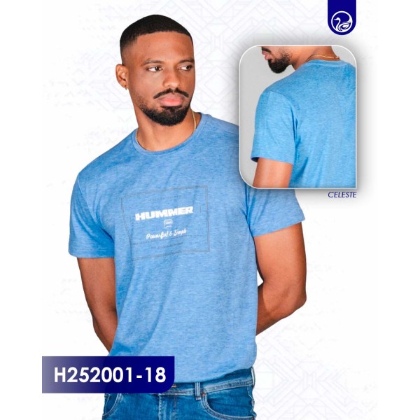 Playera Moda Hummer H252001-18 / Celeste
