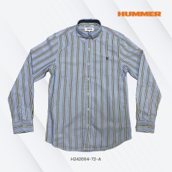 CAMISA ML HUMMER 0472A CELESTE/RAYAS