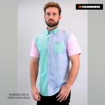 CAMISA MC HUMMER 0382A VERDE/CELESTE