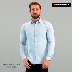 CAMISA ML HUMMER 0461WH CELESTE