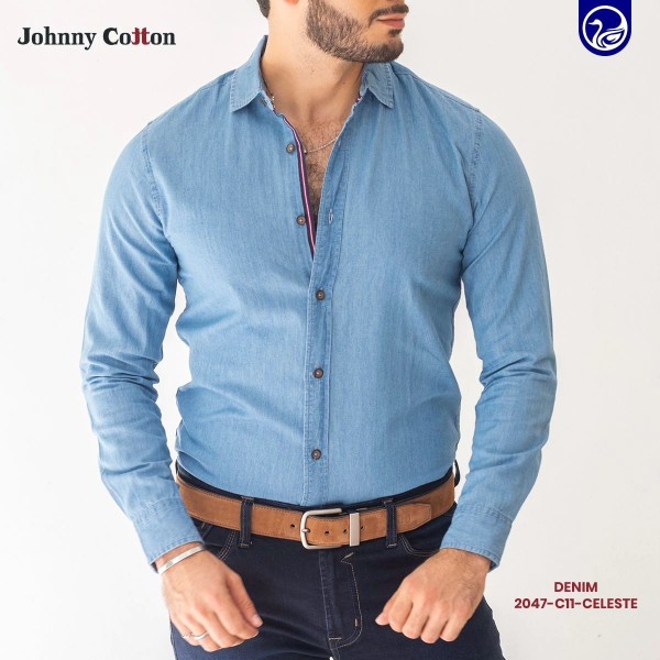 CAMISA ML JC DENIM 2047-C11 / CELESTE