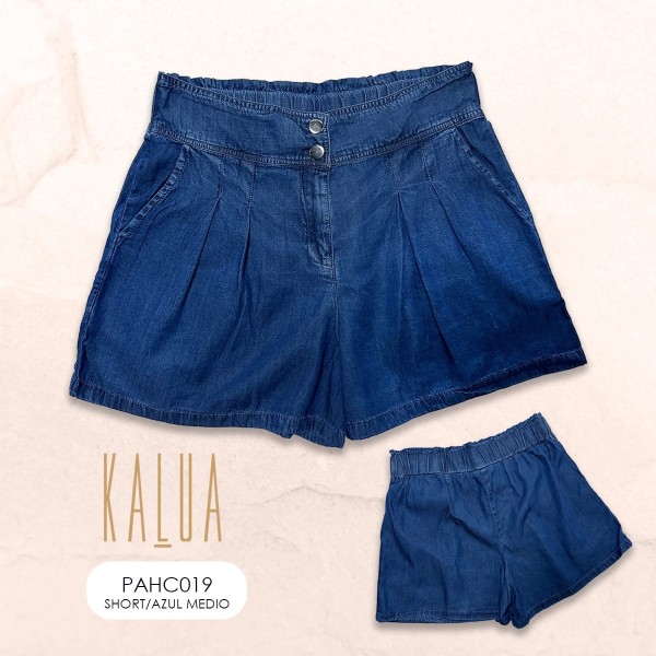 SHORT DE TELA PAHC019 KALUA AZUL MEDIO