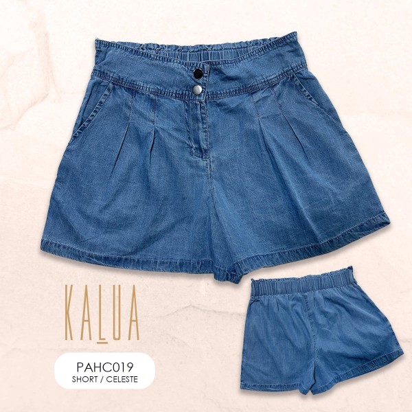 SHORT DE TELA PAHC019 KALUA CELESTE