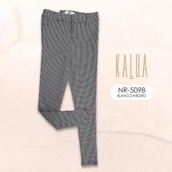 PANTALON DE VESTIR STRETCH NR-5098 BLANCO/NEGRO