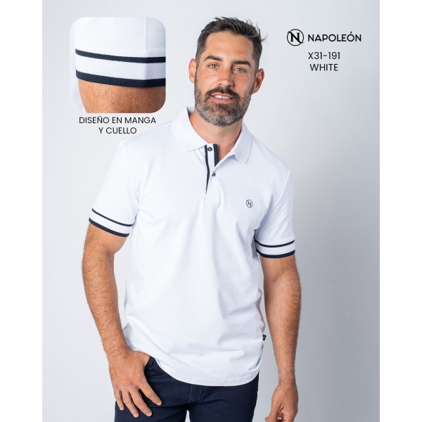 Polo Premium Napoleón X31-191-WH S WHITE