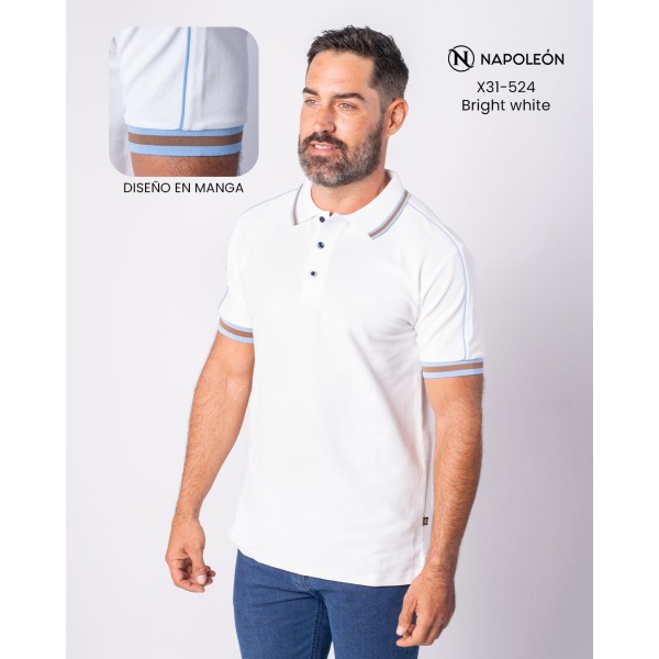 Polo Premium Napoleón X31-524-WH BRIGHT WHITE