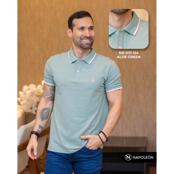PLAYERA POLO PREMIUM NA 124-GE ALOE GREEN