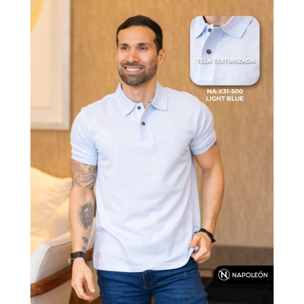 PLAYERA POLO PREMIUM NA 500-LGBU LIGHT BLUE