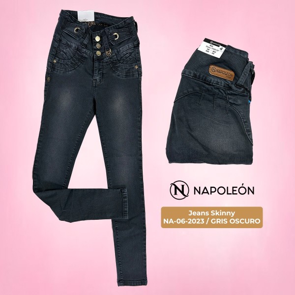 Pantalon colombiano Napoleon NA-06-2023 GRIS OSCURO