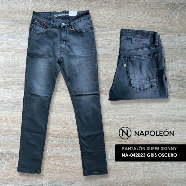 JEANS HOMBRE SUPER SKINNY NA-04-2023 GRIS OSCURO