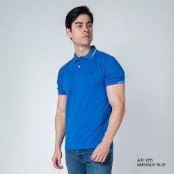 PLAYERA POLO PREMIUM NA-A31-255 MIKONOS BLUE
