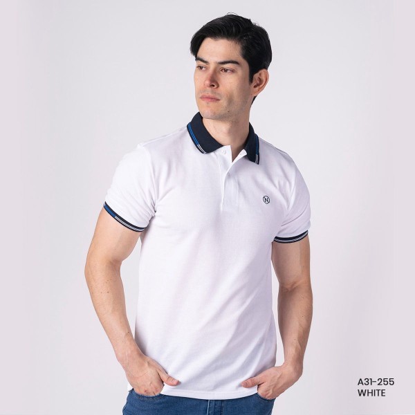 PLAYERA POLO PREMIUM NA-A31-255 WHITE