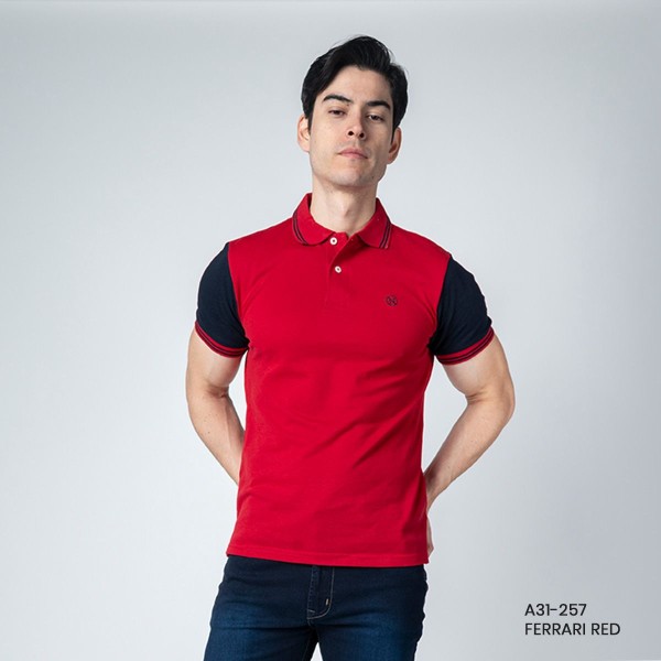 PLAYERA POLO PREMIUM NA-A31-257 FERRRI RED
