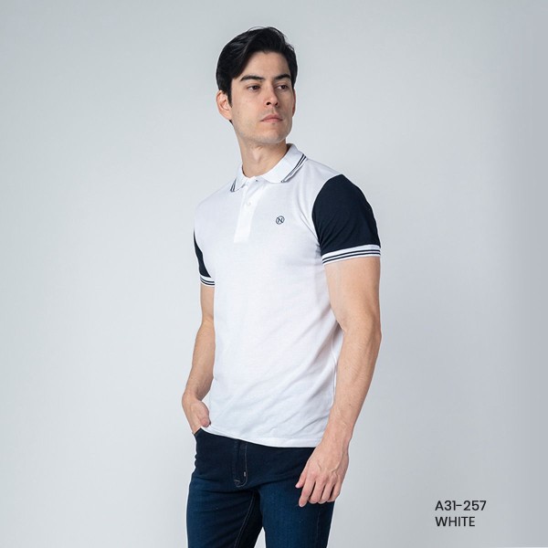 PLAYERA POLO PREMIUM NA-A31-257 WHITE