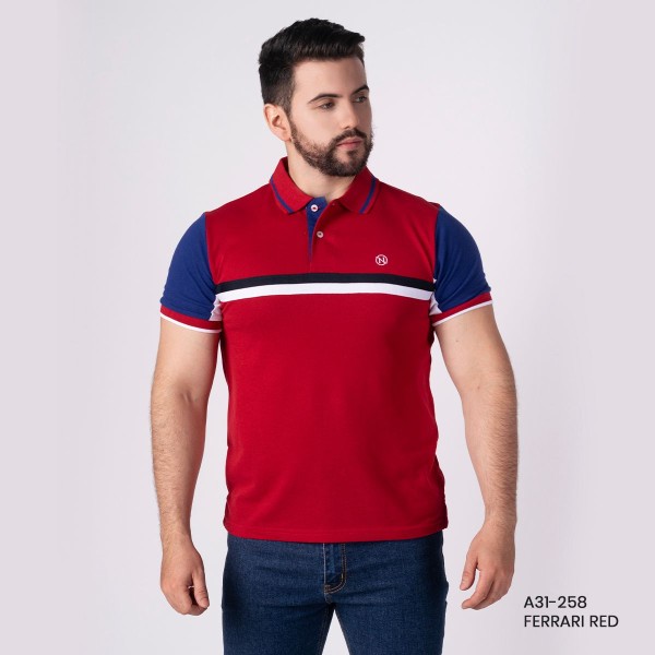 PLAYERA POLO PREMIUM NA-A31-258 FERRARI RED