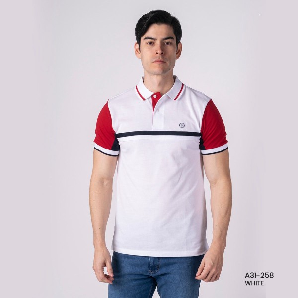 PLAYERA POLO PREMIUM NA-A31-258 WHITE