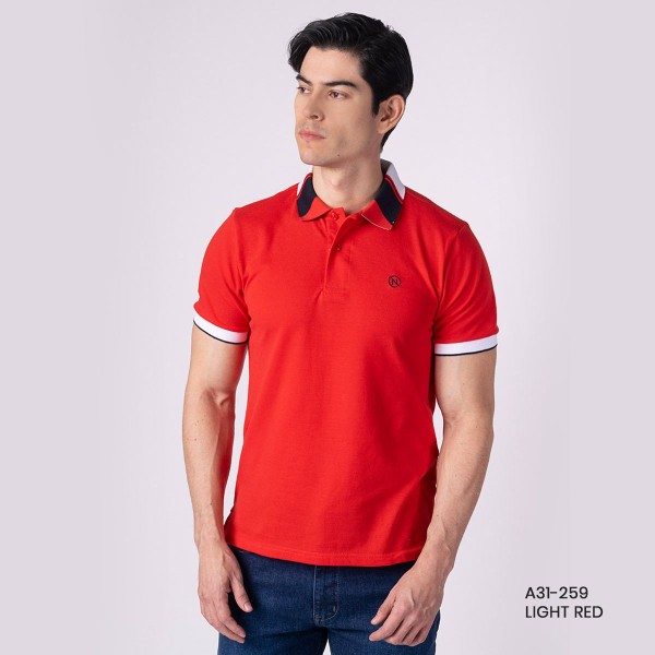 PLAYERA POLO PREMIUM NA-A31-259 LIGHT RED