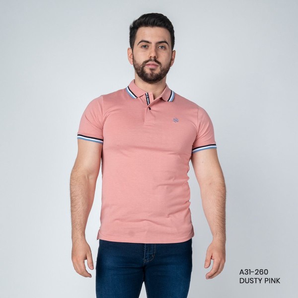 PLAYERA POLO PREMIUM NA-A31-260 DUSTY PINK