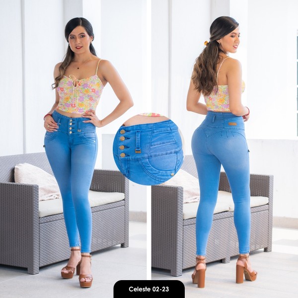 Pantalon colombiano Napoleon Celeste