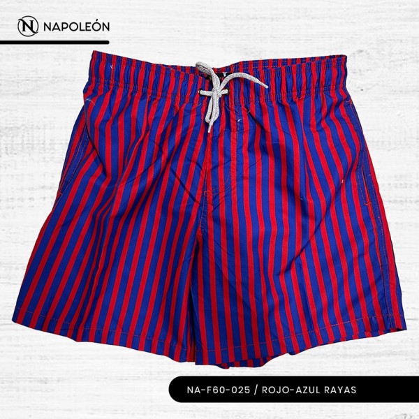 Calzoneta de baño / Rojo - Azul Rayas