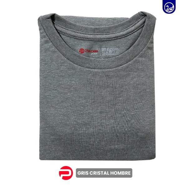 PLAYERA CUELLO REDONDO PC / GRIS CRISTAL
