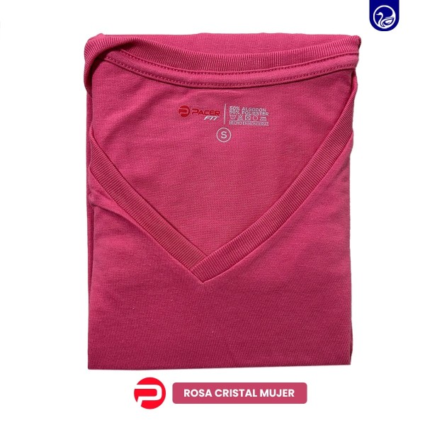 BLUSA CUELLO V PC / ROSA CRISTAL