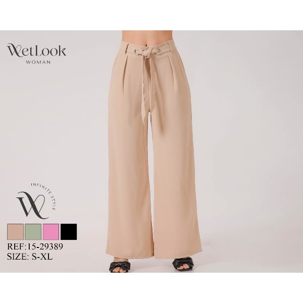 PANTALON DE TELA 15-29389 WETLOOK 