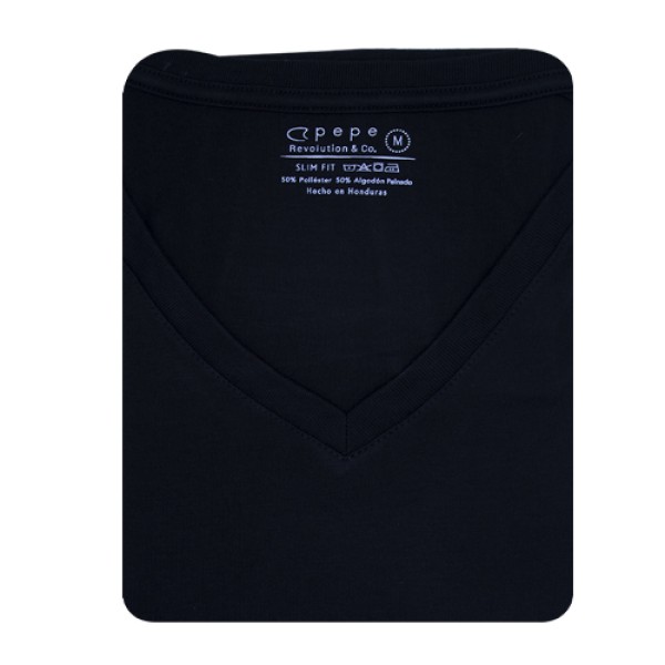 Playera de Dama Cuello V Negro