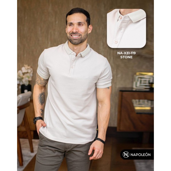 PLAYERA POLO PREMIUM NA-X31-119-ST S STONE